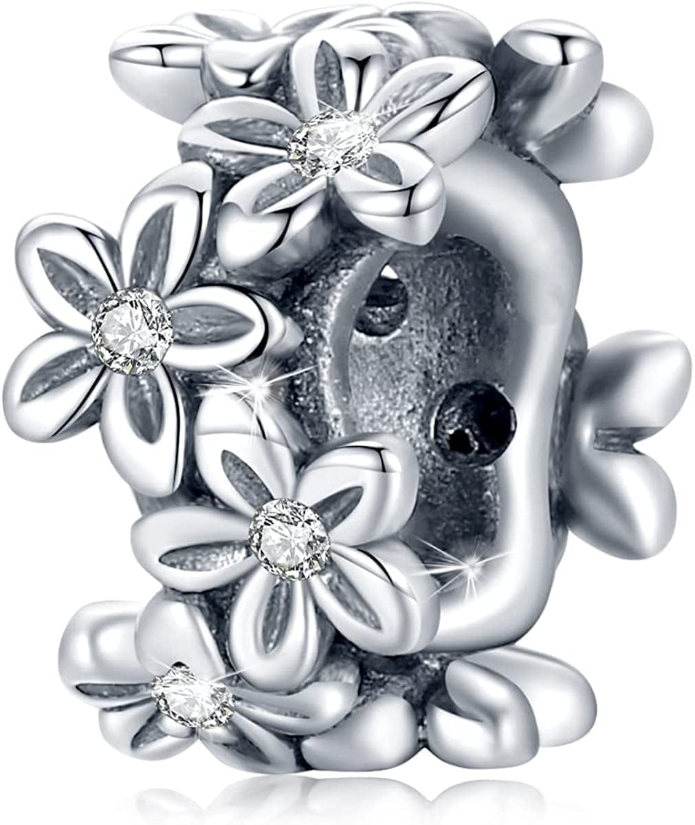 WOSTU 925 Sterling Silver Exquisite Charms Pink Love Heart Bead Charm for Bracelets the Key of Heart Charms Beads for Women Girls… Apparel & Accessories > Jewelry > Bracelets WOSTU Vantage flower  