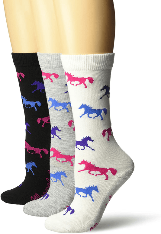 Wrangler Women's Ladies Horse Crew Socks 3 Pair Pack Arts & Entertainment > Party & Celebration > Gift Giving Wrangler   