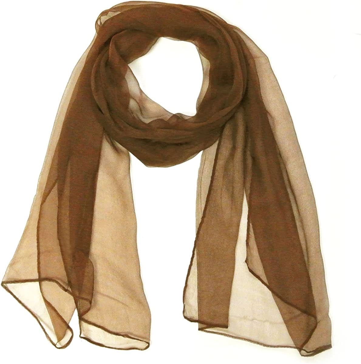 Wrapables Solid Color Silk Long Scarf Apparel & Accessories > Clothing Accessories > Scarves & Shawls Wrapables Brown  