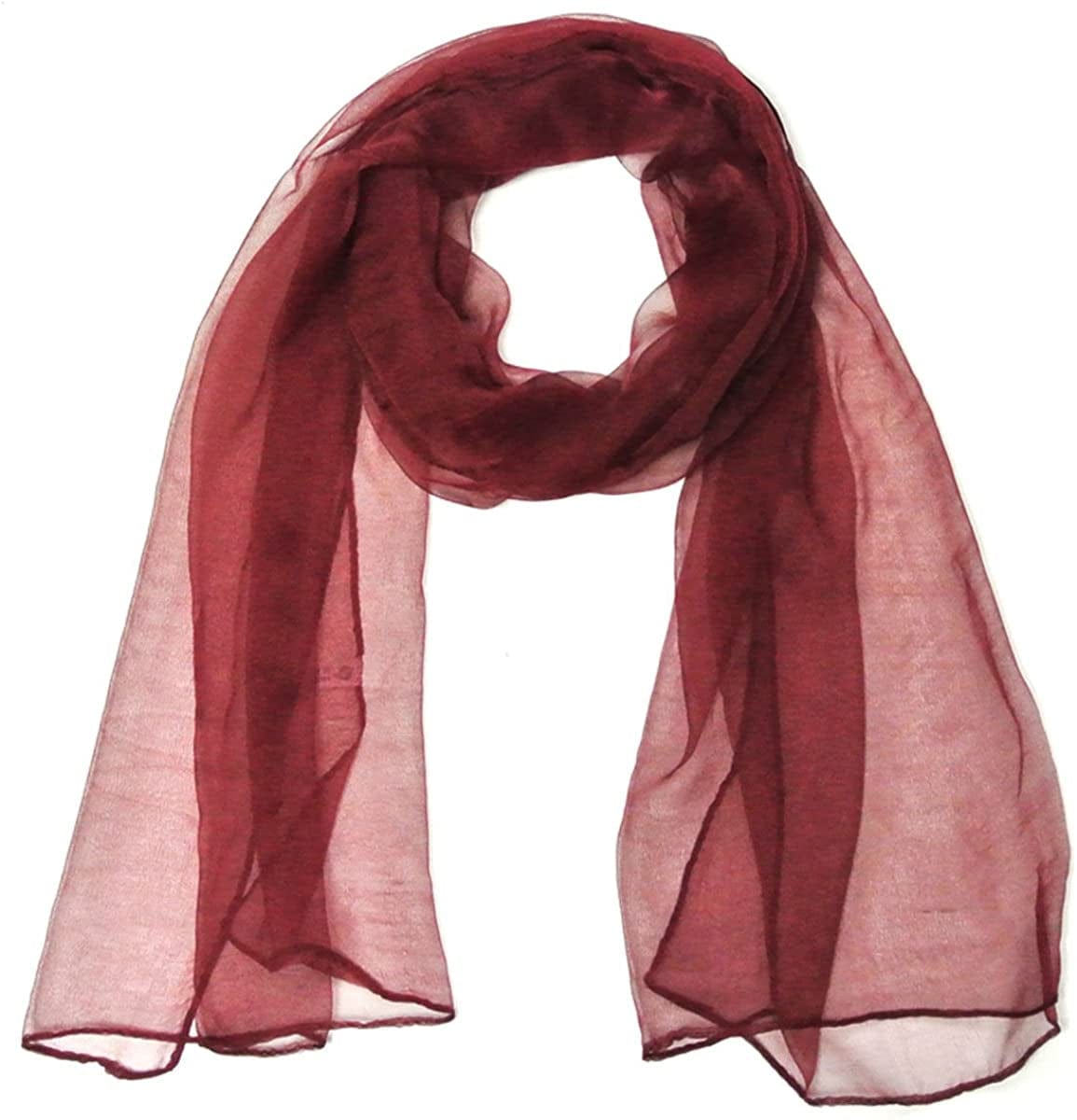 Wrapables Solid Color Silk Long Scarf Apparel & Accessories > Clothing Accessories > Scarves & Shawls Wrapables Burgundy  