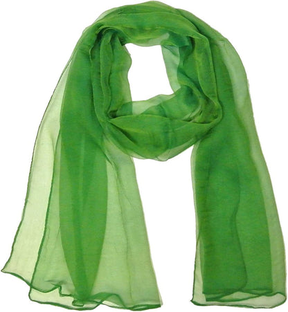 Wrapables Solid Color Silk Long Scarf Apparel & Accessories > Clothing Accessories > Scarves & Shawls Wrapables Green  