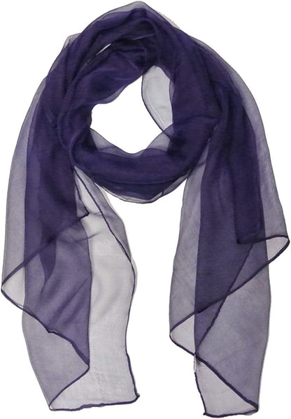 Wrapables Solid Color Silk Long Scarf Apparel & Accessories > Clothing Accessories > Scarves & Shawls Wrapables Indigo  