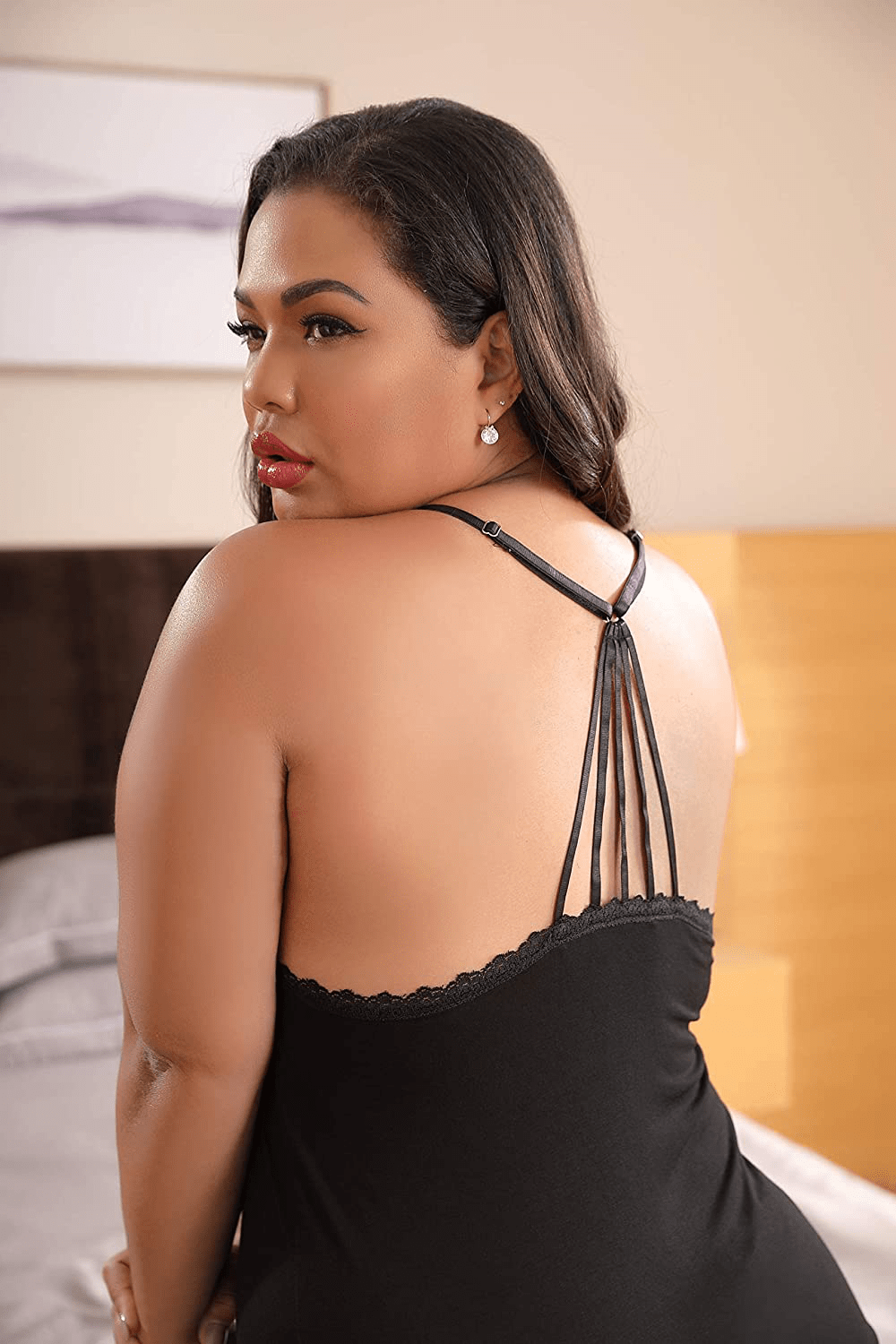 XAKALAKA Women plus Size Pajamas Cami Shorts Set Nightwear Sexy Lace Lingerie Sleepwear Apparel & Accessories > Clothing > Sleepwear & Loungewear Kylie Max   