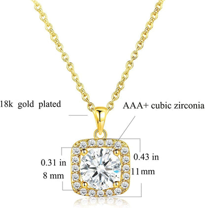 XBRN Necklace/Earrings/Ring Set for Women,18K Gold Plated Cubic Zirconia Engagement Wedding Jewelry Pack of 3
