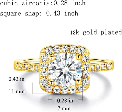XBRN Necklace/Earrings/Ring Set for Women,18K Gold Plated Cubic Zirconia Engagement Wedding Jewelry Pack of 3