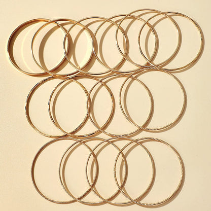 Xerling 14Pcs Gold Boho Indian Multi Bangle Bracelet Set for Teen Girls Punk Chunky Stackable Textured Bracelets for Women Layered Cable Smooth Bracelets Apparel & Accessories > Jewelry > Bracelets Xerling   