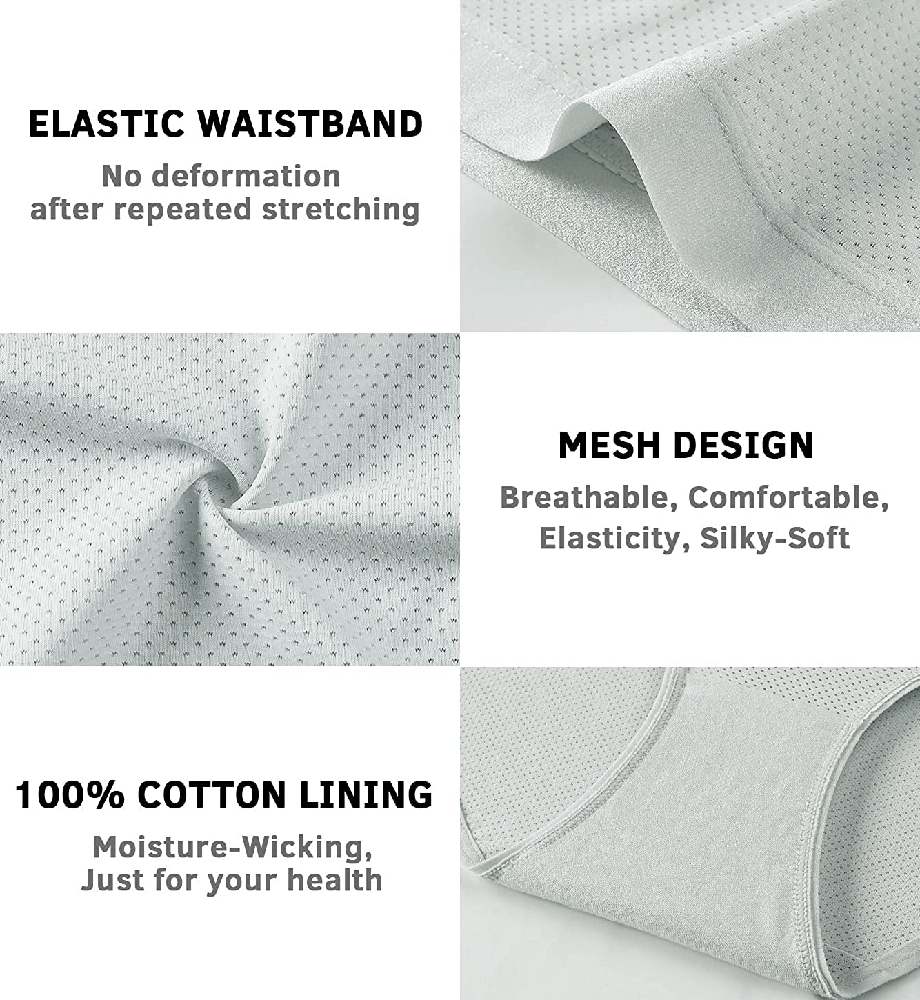 Xibing Women'S Breathable Underwear Stretch Bikini Panties Low Waist Mesh Hipster Panty 10-Pack  Xibing   