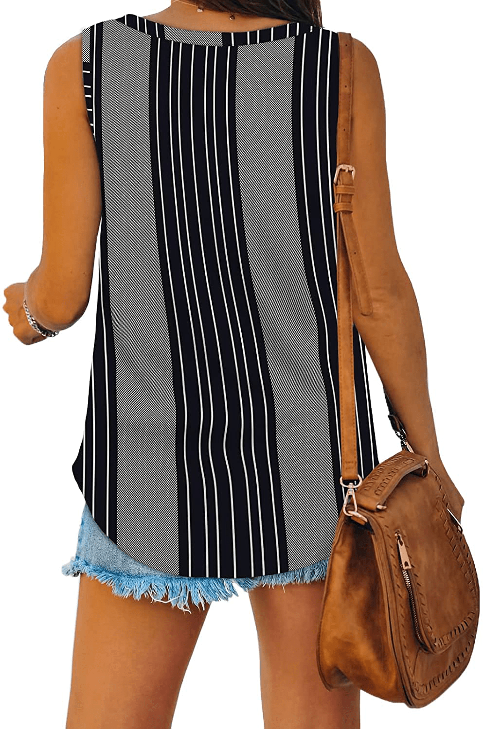 XIEERDUO Womens Tank Tops V Neck Basic Solid Color Casual Flowy Summer Sleeveless Apparel & Accessories > Clothing > Activewear Kylie Max   