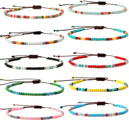 XIJIN 18 Pieces Elastic Beaded Anklets for Women Girls Handmade Beach Boho Colorful Beads Ankle Bracelets Set Apparel & Accessories > Jewelry > Anklets XIJIN Colorful b  