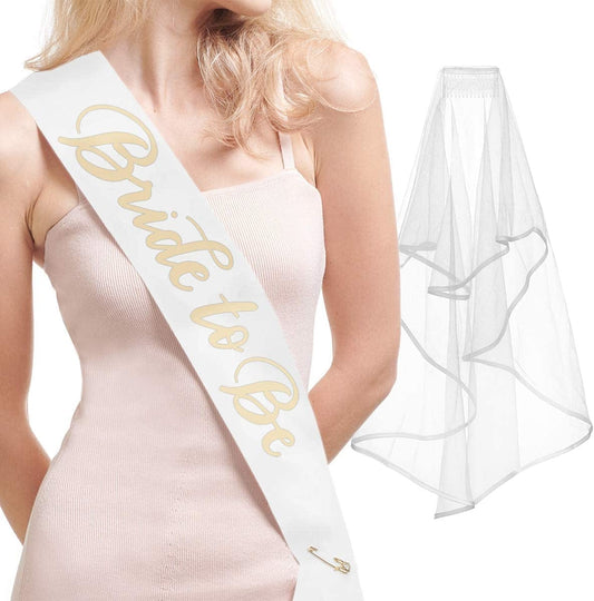 Xo, Fetti Bachelorette Party Sash + Veil - Bride to Be | Bachelorette Party Decorations Kit - Sash for Bride | Bridal Shower Gift Supplies Apparel & Accessories > Clothing Accessories > Sashes xo, Fetti   