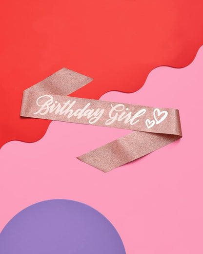Xo, Fetti Birthday Girl Sash - Rose Gold Glitter + Foil | Birthday Party Decorations - 16Th, 21St, 30Th, 40Th, 50Th, Birthday Queen Apparel & Accessories > Clothing Accessories > Sashes xo, Fetti   