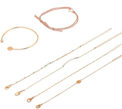 XOCARTIGE Layered Bracelet Set Assorted Beaded Bracelet Multiple Stackable Wrap Bangle Jewelry Adjustable Apparel & Accessories > Jewelry > Bracelets XOCARTIGE   