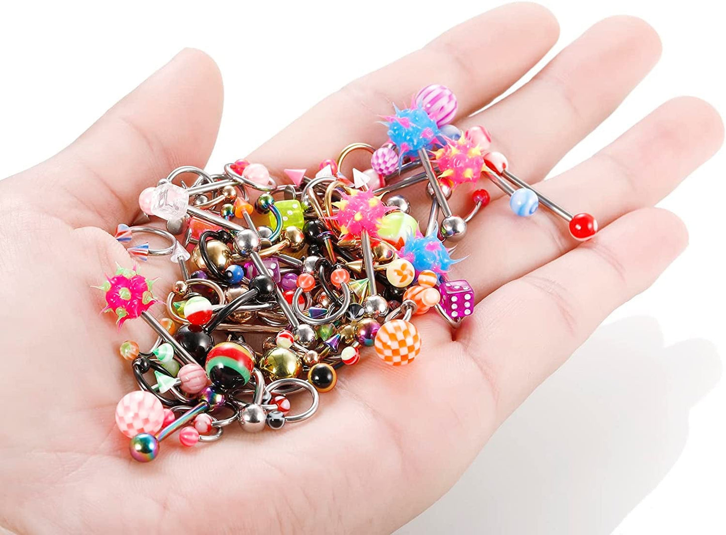Xpircn 120PCS Piercing Kit Stainless Steel Acrylic 14G 16G Nose Septum Horseshoe Lip Tongue Eyebrow Tragus Belly Tongue Nipple Barbell Rings Piercing Jewelry Kit Tool Apparel & Accessories > Jewelry > Body Jewelry Xpircn   