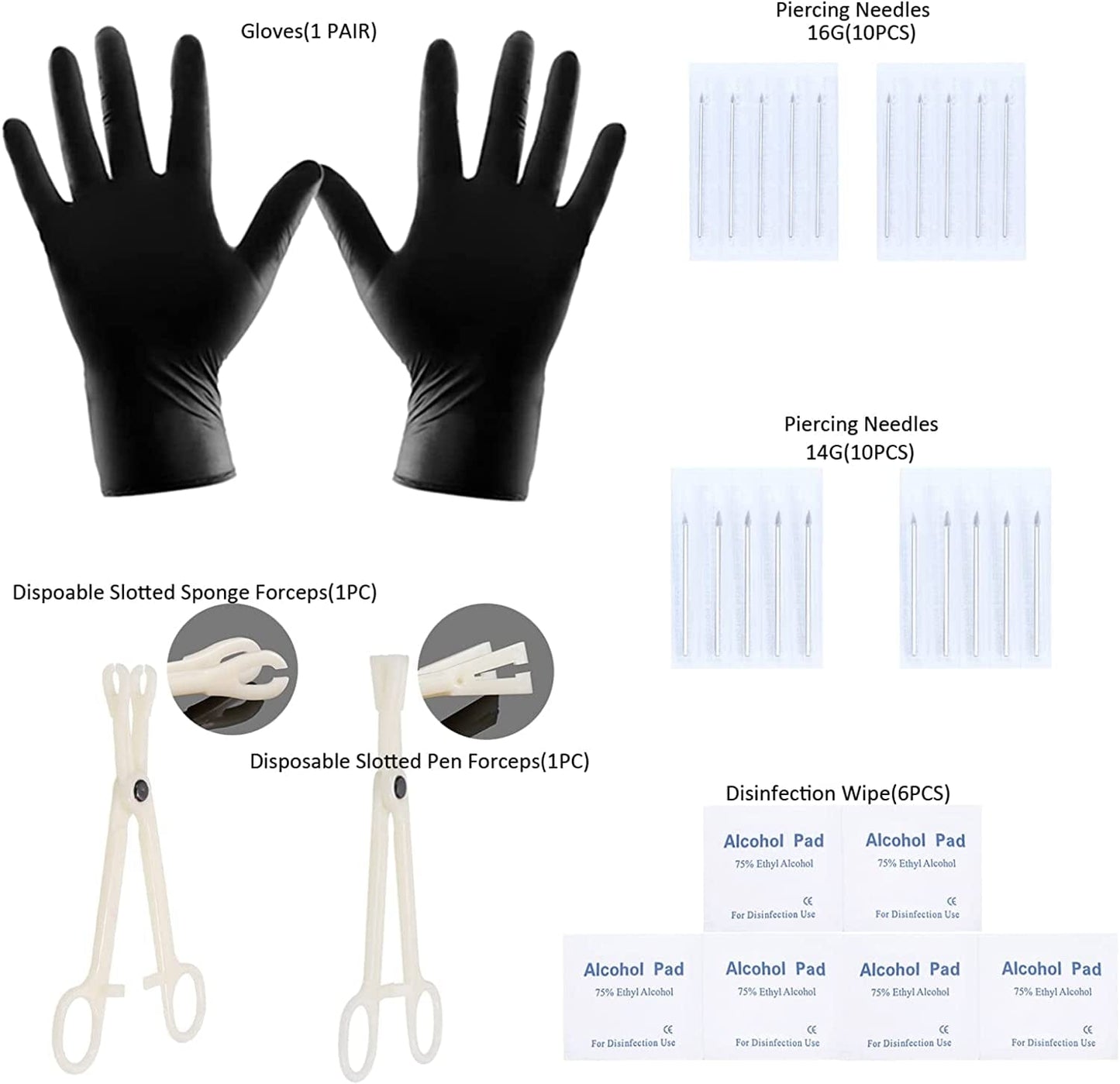 Xpircn 120PCS Piercing Kit Stainless Steel Acrylic 14G 16G Nose Septum Horseshoe Lip Tongue Eyebrow Tragus Belly Tongue Nipple Barbell Rings Piercing Jewelry Kit Tool Apparel & Accessories > Jewelry > Body Jewelry Xpircn   