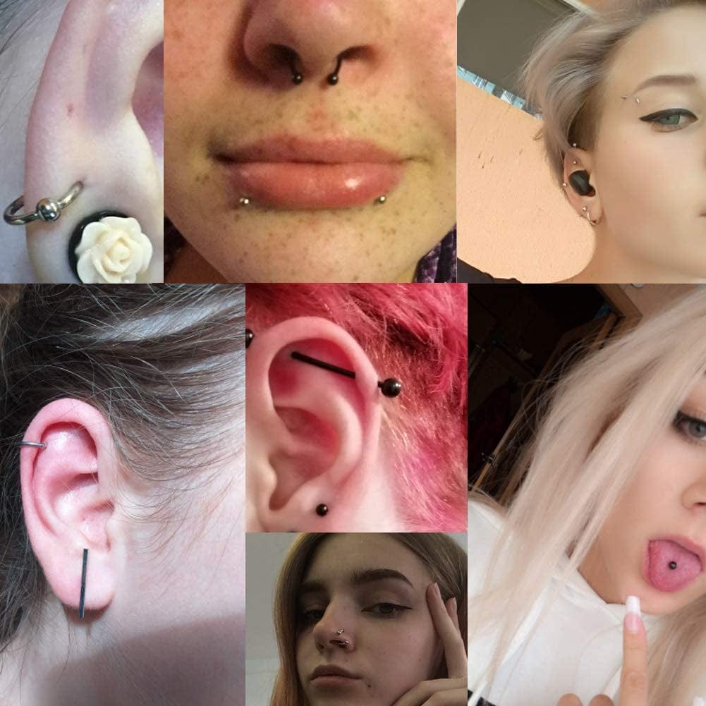 Xpircn 150PCS Piercing Kit Jewelry Stainless Steel Lip Nose Tongue Tragus Cartilage Daith Eeybrow Belly Button Rings Body Piercing Tools 14G 16G 20G Apparel & Accessories > Jewelry > Body Jewelry Xpircn   
