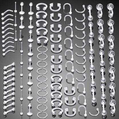 Xpircn Piercing Kit Stainless Steel Bioflex Lip Nose Tongue Tragus Cartilage Daith Eeybrow Belly Button Rings Body Piercing Jewelry 14G 16G 20G Apparel & Accessories > Jewelry > Body Jewelry Xpircn   