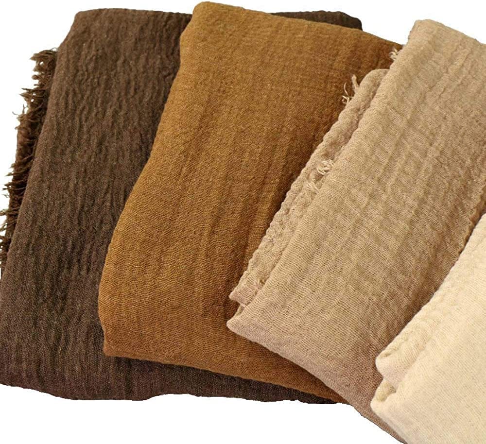 XRDSS Summer Cotton Blend Crinkle Vintage Soft Scarf with Fringed Edges 35" × 70" Apparel & Accessories > Clothing Accessories > Scarves & Shawls XRDSS   