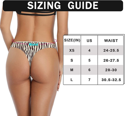 XS-XL Seamless, Soft, Spandex Stretchy Nylon Leopard Print Animal Print Thongs for Women
