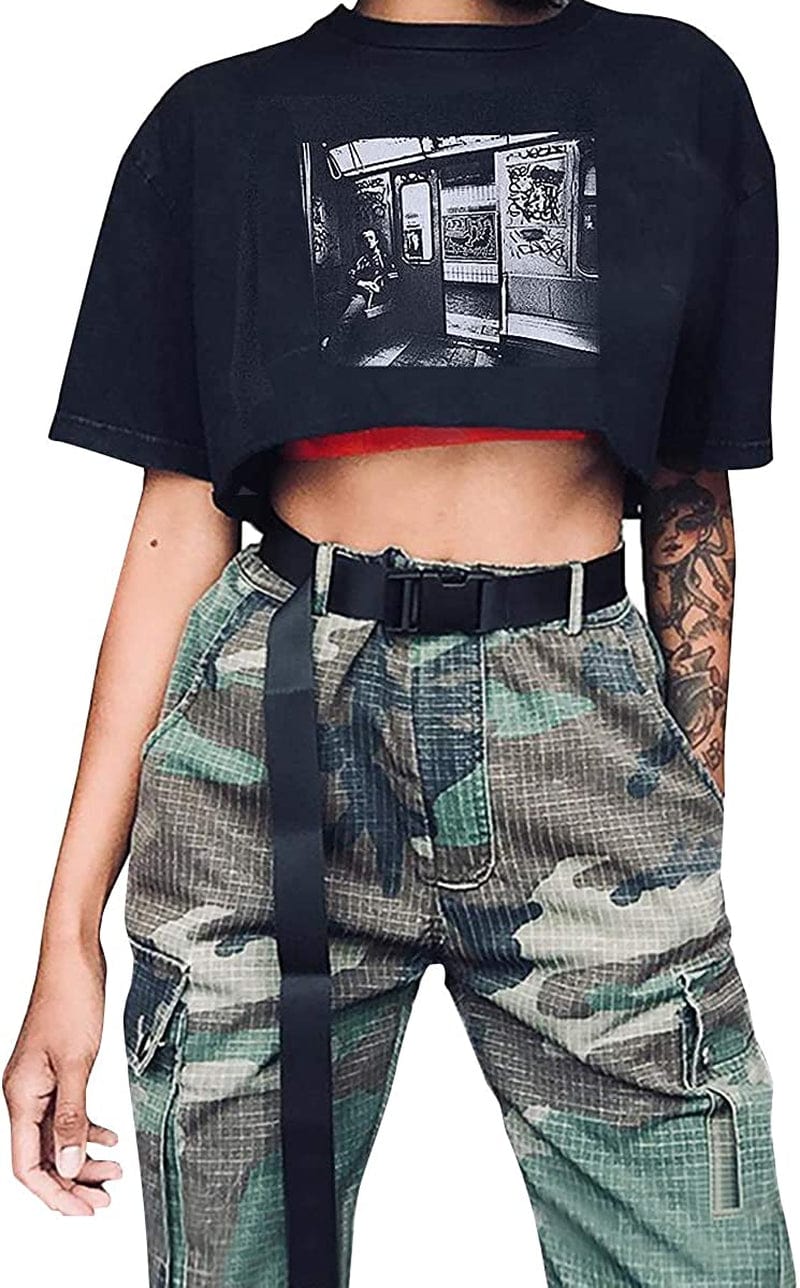 XZQTIVE Canvas Web Belt for Women, Cool Cargo Belt with Plastic Buckle, Hip Hop Streetwear Style Waist Belt for Dress Apparel & Accessories > Clothing Accessories > Belts XZQTIVE 01 Black 135cm:Pant upto 45" 