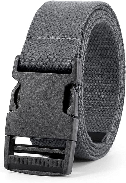 XZQTIVE Canvas Web Belt for Women, Cool Cargo Belt with Plastic Buckle, Hip Hop Streetwear Style Waist Belt for Dress Apparel & Accessories > Clothing Accessories > Belts XZQTIVE 01 Gray 120cm:Pant upto 38" 