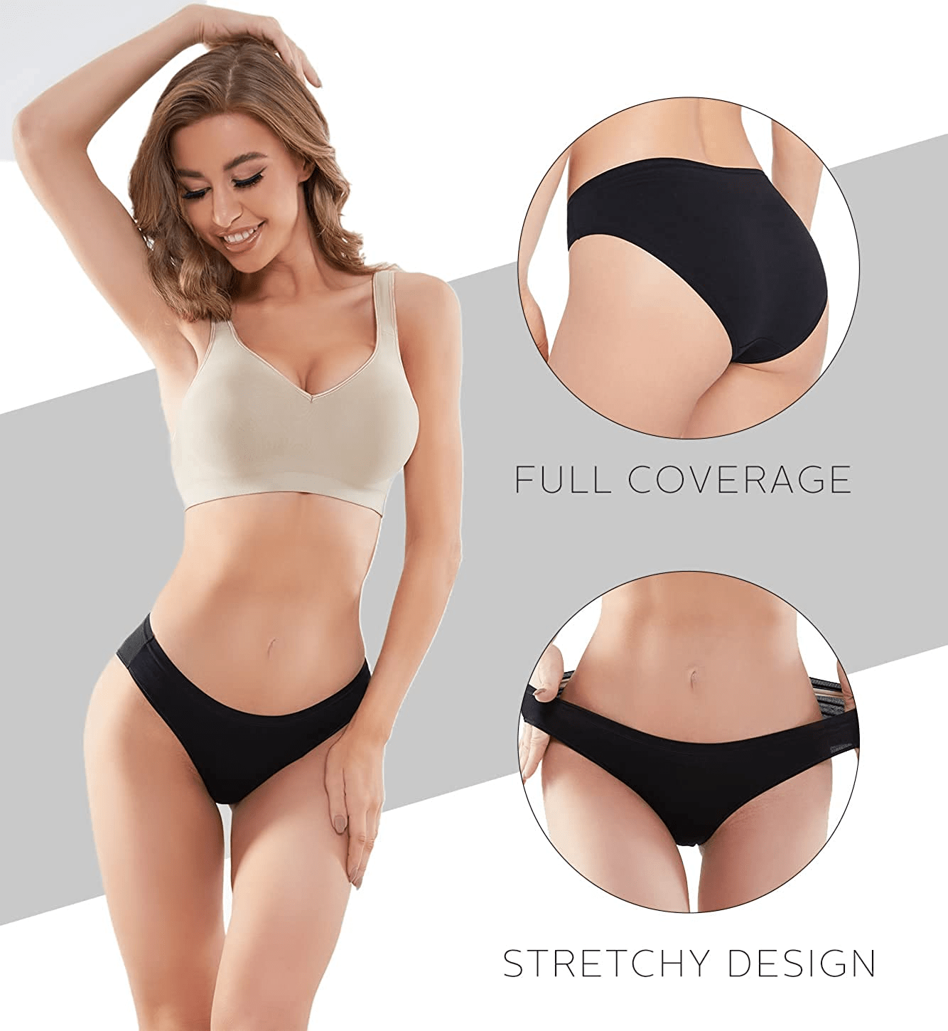 YADIFEN 5/10 Pack Cotton Underwear for Women Hipster Panties Low Briefs Bikini Underwears Apparel & Accessories > Clothing > Underwear & Socks > Underwear YADIFEN   