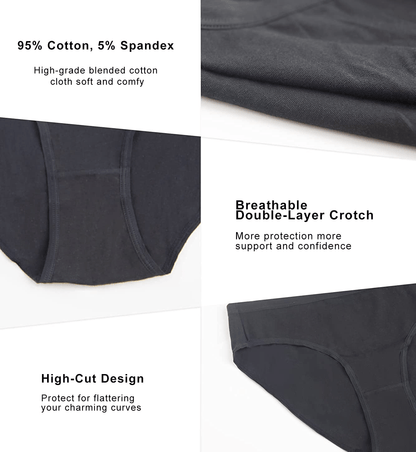 YADIFEN 5/10 Pack Cotton Underwear for Women Hipster Panties Low Briefs Bikini Underwears Apparel & Accessories > Clothing > Underwear & Socks > Underwear YADIFEN   