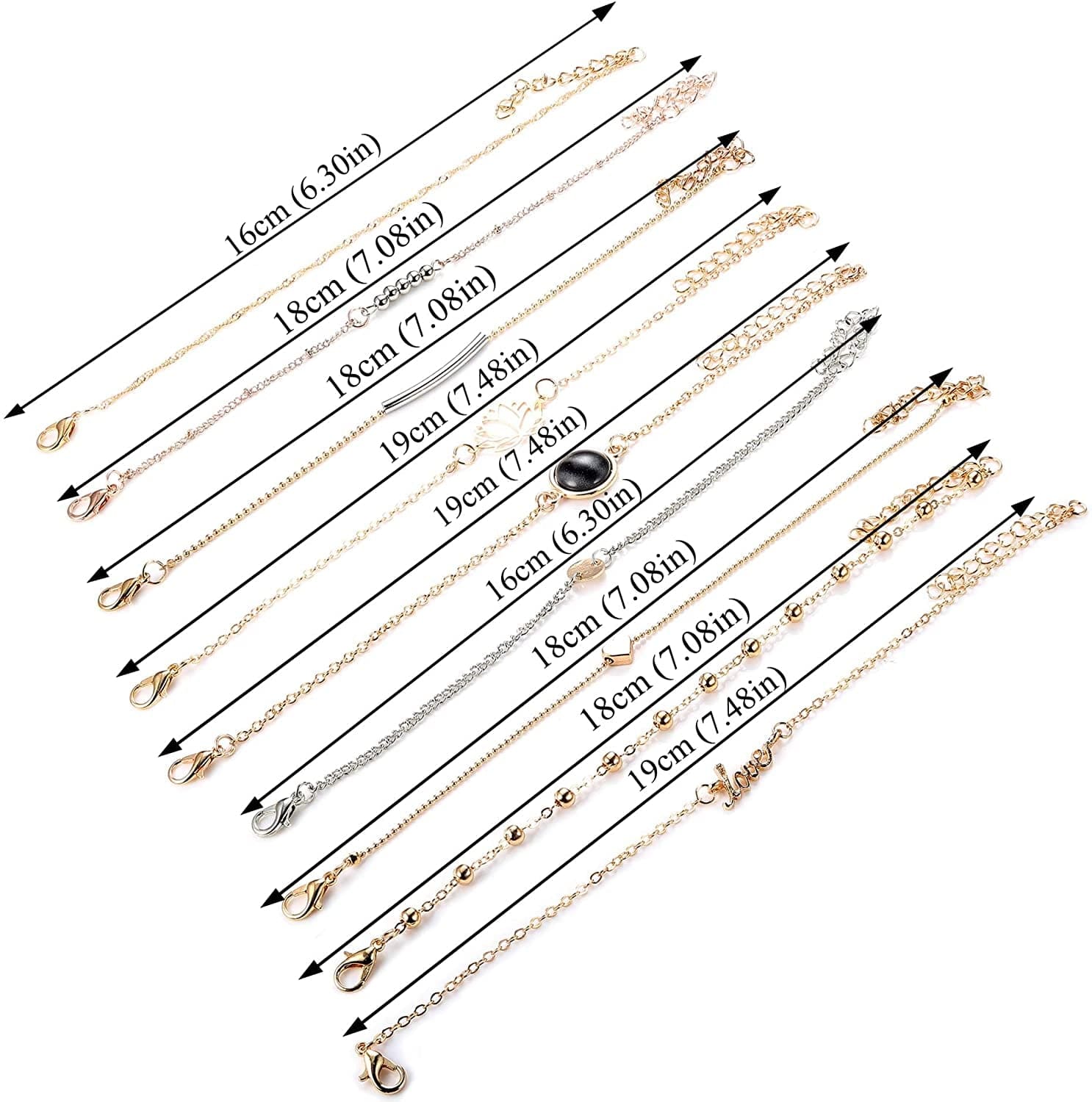 YADOCA 20 Pcs Layered Bracelet Set for Women Multiple Stackable Wrap Bangle Turtle Pineapple Arrow Feather Lotus Assorted Beaded Bracelets Adjustable Jewelry Apparel & Accessories > Jewelry > Bracelets YADOCA   