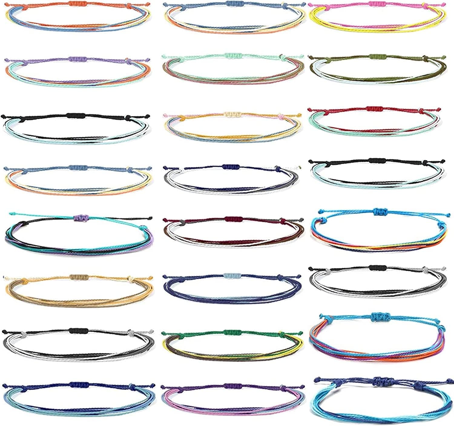 YANCHUN String Bracelets for Teen Girls Boho Breach Bracelet for Women Surfer Waterproof Anklet Friendship Bracelets for Men Apparel & Accessories > Jewelry > Bracelets YANCHUN B:24pcs  