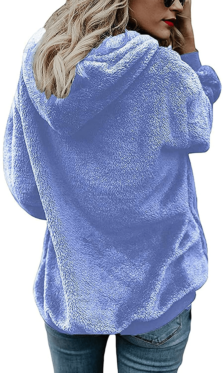 Yanekop Womens Sherpa Pullover Fuzzy Fleece Sweatshirt Oversized Hoodie with Pockets Apparel & Accessories > Clothing > Activewear Kylie Max   