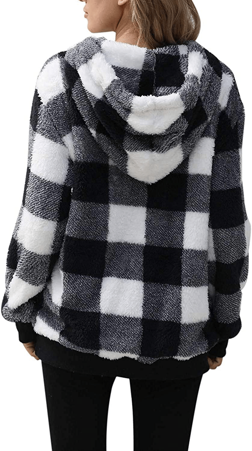 Yanekop Womens Sherpa Pullover Fuzzy Fleece Sweatshirt Oversized Hoodie with Pockets Apparel & Accessories > Clothing > Activewear Kylie Max   