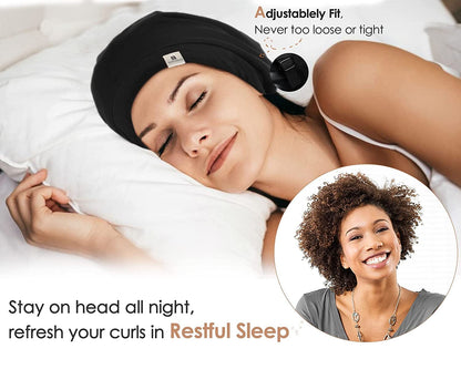 YANIBEST Slouchy Beanie Hat Satin Lined Sleep Cap Satin Bonnet Chemo Headwear Caps for Women and Men Pure Black Apparel & Accessories > Clothing Accessories > Headwear YANIBEST   