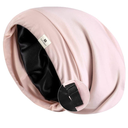 YANIBEST Slouchy Beanie Hat Satin Lined Sleep Cap Satin Bonnet Chemo Headwear Caps for Women and Men Pure Black Apparel & Accessories > Clothing Accessories > Headwear YANIBEST Pink Medium 