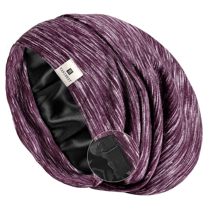 YANIBEST Slouchy Beanie Hat Satin Lined Sleep Cap Satin Bonnet Chemo Headwear Caps for Women and Men Pure Black Apparel & Accessories > Clothing Accessories > Headwear YANIBEST Purple Medium 