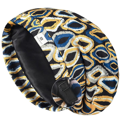 YANIBEST Slouchy Beanie Hat Satin Lined Sleep Cap Satin Bonnet Chemo Headwear Caps for Women and Men Pure Black Apparel & Accessories > Clothing Accessories > Headwear YANIBEST Navy Yellow Large 