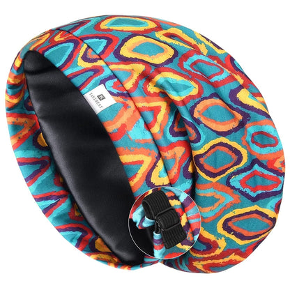 YANIBEST Slouchy Beanie Hat Satin Lined Sleep Cap Satin Bonnet Chemo Headwear Caps for Women and Men Pure Black Apparel & Accessories > Clothing Accessories > Headwear YANIBEST Orange Blue Medium 
