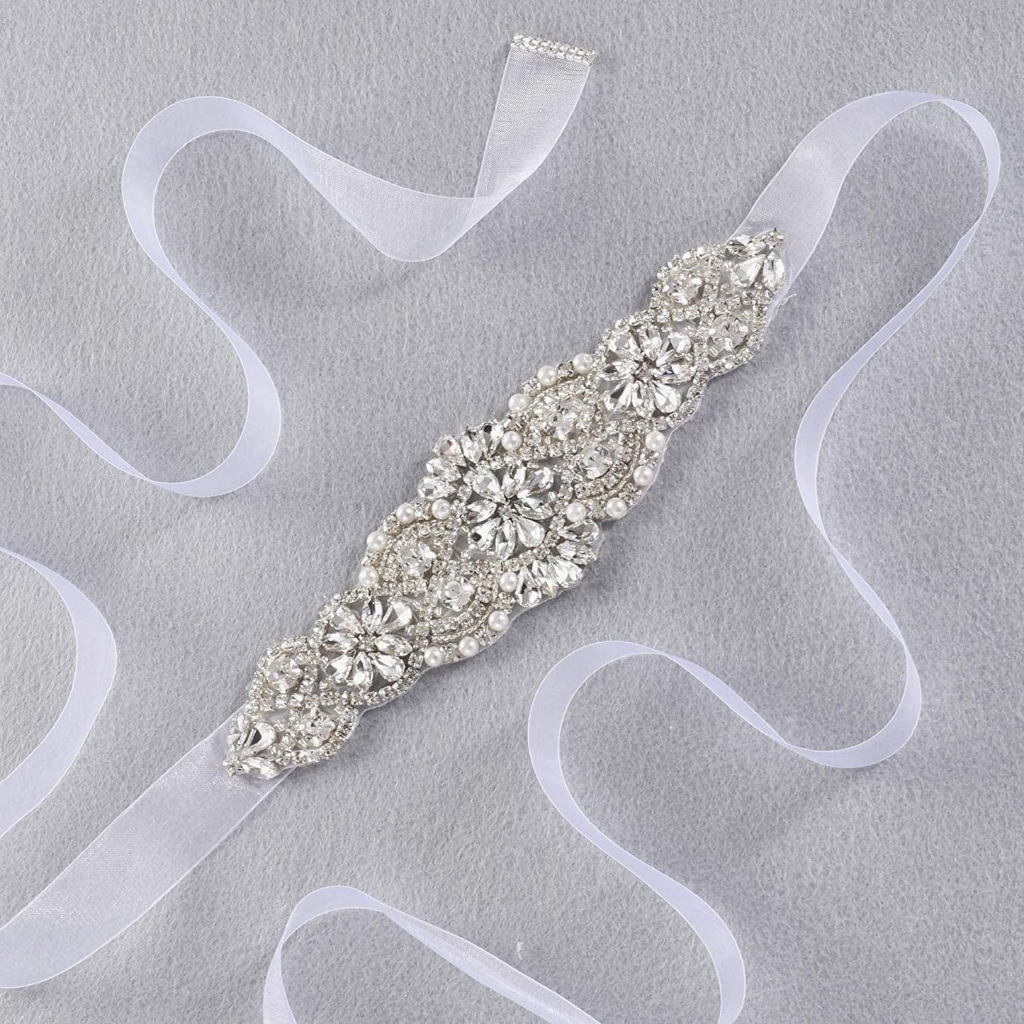 Yanstar Handmade Bridal Belt Wedding Belts Sashes Rhinestone Crystal Beads Belt for Bridal Gowns Apparel & Accessories > Clothing Accessories > Belts yanstar   