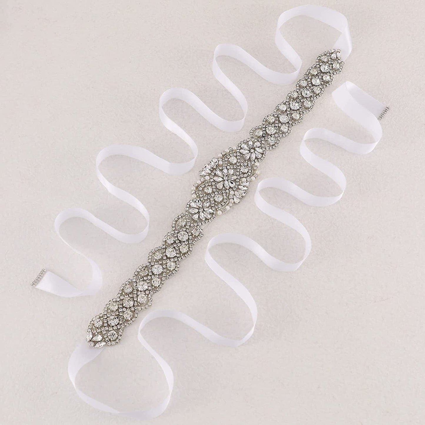 Yanstar Handmade Wedding Belt with Rhinestone Crystal Bridal Belt for Wedding Dress Apparel & Accessories > Clothing Accessories > Belts yanstar   