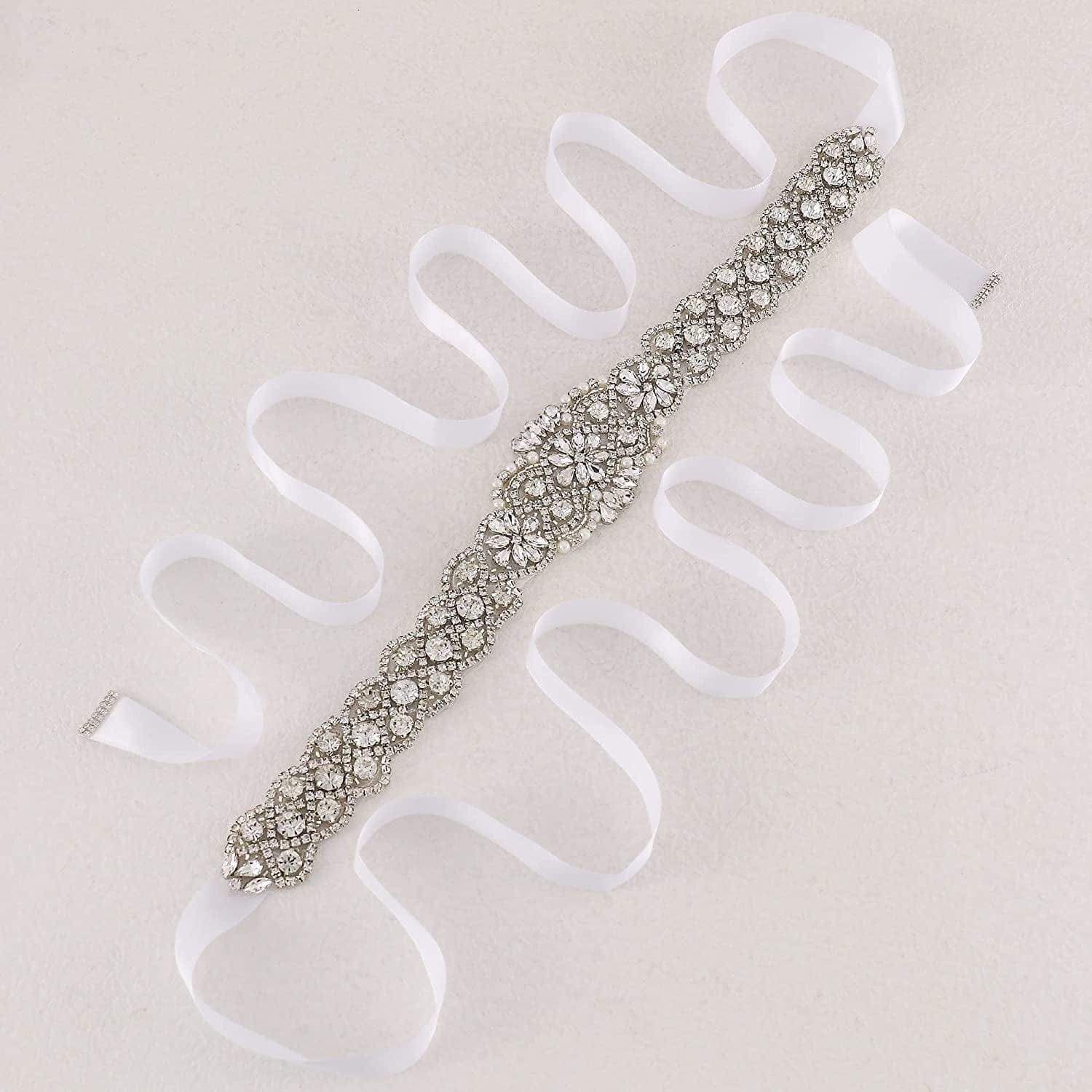 Yanstar Handmade Wedding Belt with Rhinestone Crystal Bridal Belt for Wedding Dress Apparel & Accessories > Clothing Accessories > Belts yanstar   
