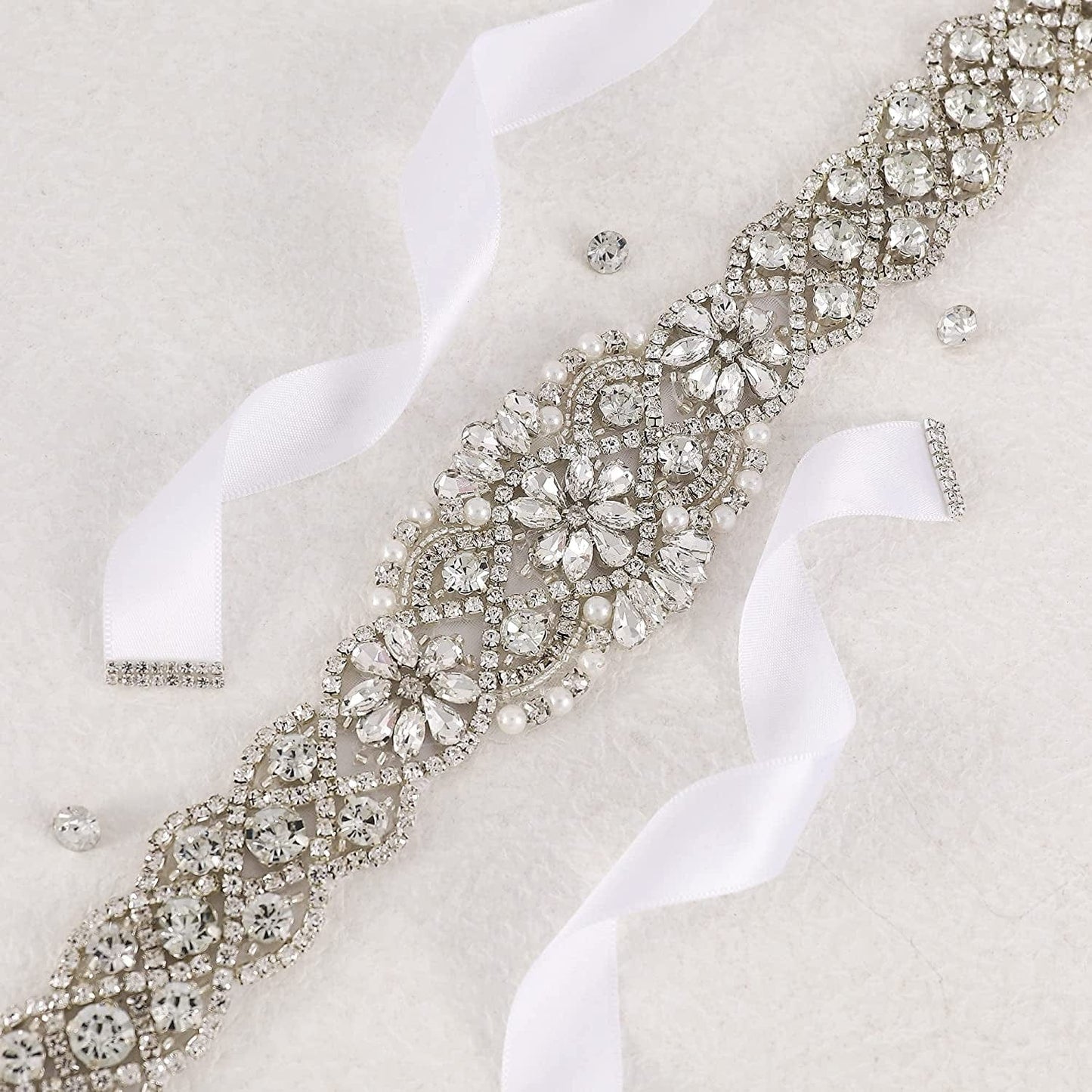 Yanstar Handmade Wedding Belt with Rhinestone Crystal Bridal Belt for Wedding Dress Apparel & Accessories > Clothing Accessories > Belts yanstar   