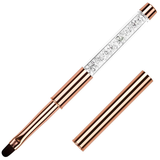 YCYAN 1Pcs Oval UV Gel Nail Brush Rhinestone Handle Professional Nail Art Tools Size 8 Rose Gold Health & Beauty > Personal Care > Cosmetics > Cosmetic Tools > Nail Tools Ycyan   