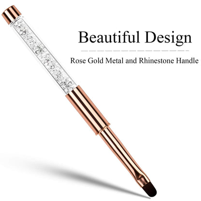 YCYAN 1Pcs Oval UV Gel Nail Brush Rhinestone Handle Professional Nail Art Tools Size 8 Rose Gold Health & Beauty > Personal Care > Cosmetics > Cosmetic Tools > Nail Tools Ycyan   
