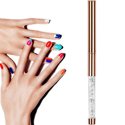 YCYAN 1Pcs Oval UV Gel Nail Brush Rhinestone Handle Professional Nail Art Tools Size 8 Rose Gold Health & Beauty > Personal Care > Cosmetics > Cosmetic Tools > Nail Tools Ycyan   