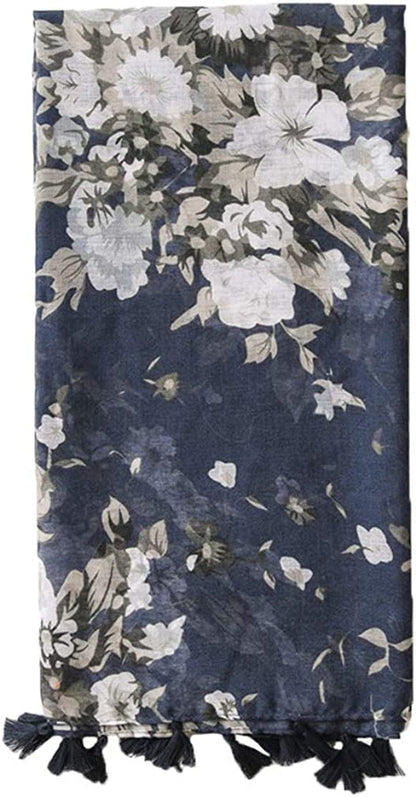 Yeieeo Boho Scarf for Women Lightweight Floral Printed Scarf Fall Winter Fashion Fringed Shawl Apparel & Accessories > Clothing Accessories > Scarves & Shawls Yeieeo   