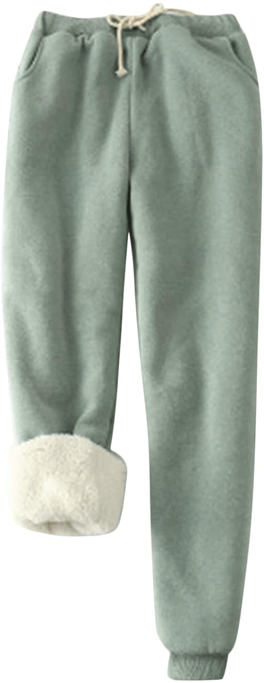 Yeokou Women'S Warm Sherpa Lined Athletic Sweatpants Jogger Fleece Pants Apparel & Accessories > Clothing > Activewear Kylie Max   