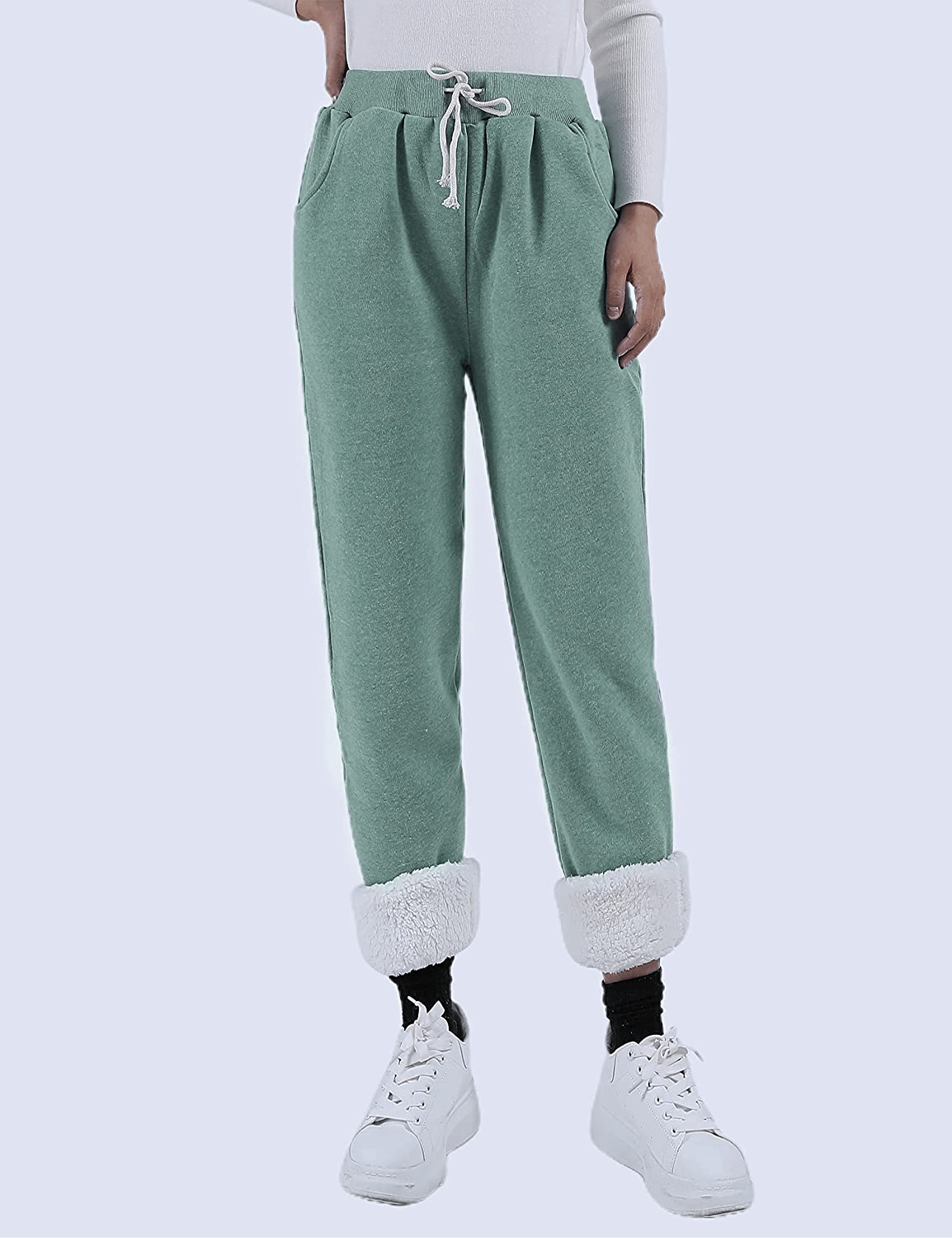 Yeokou Women'S Warm Sherpa Lined Athletic Sweatpants Jogger Fleece Pants Apparel & Accessories > Clothing > Activewear Kylie Max   