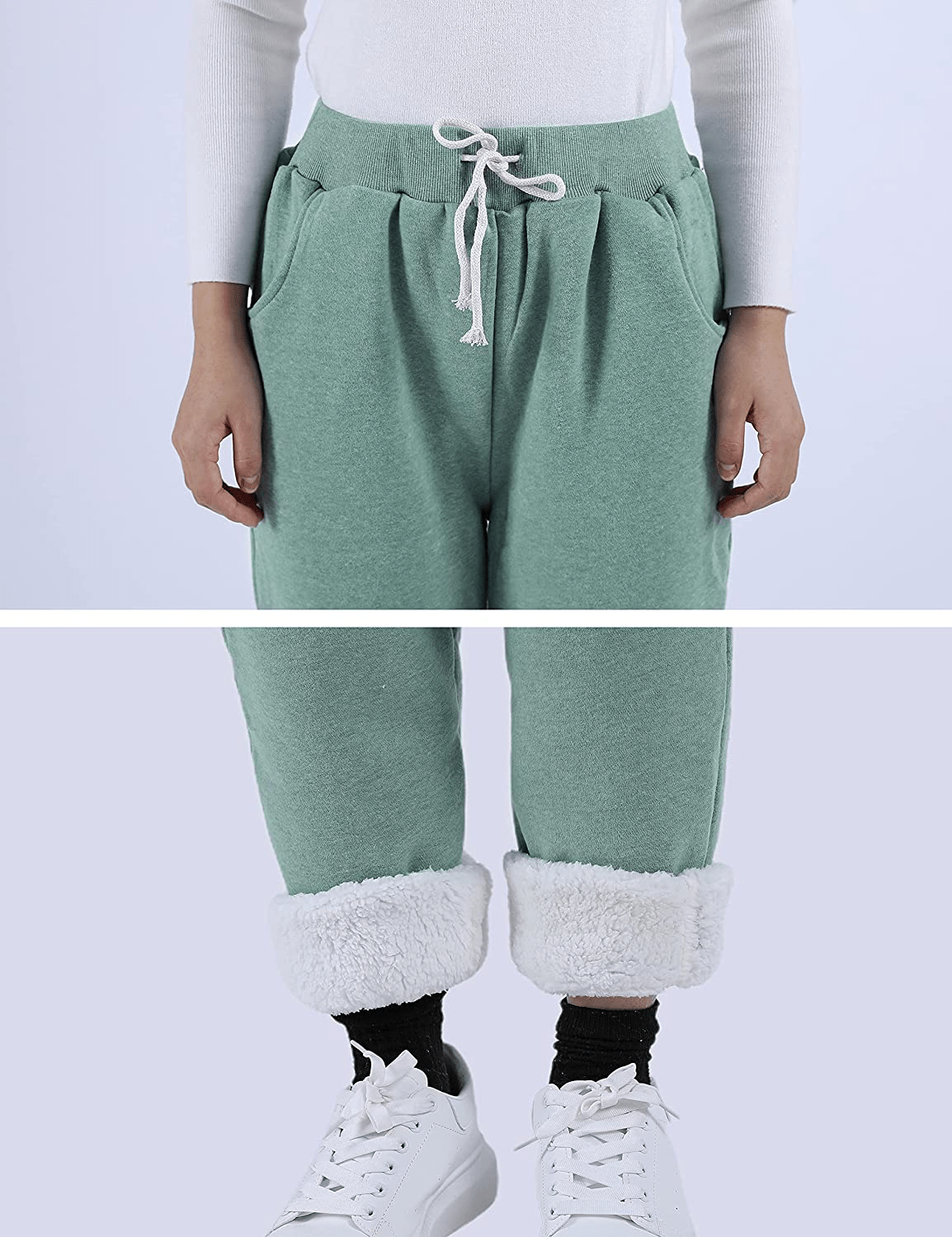 Yeokou Women'S Warm Sherpa Lined Athletic Sweatpants Jogger Fleece Pants Apparel & Accessories > Clothing > Activewear Kylie Max   