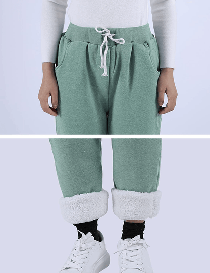 Yeokou Women'S Warm Sherpa Lined Athletic Sweatpants Jogger Fleece Pants Apparel & Accessories > Clothing > Activewear Kylie Max   