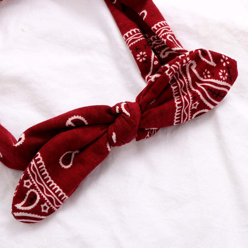 Yeshan Boho Bow Headbands for Women Vintage Paisley Bandana Flower Printed Hairband Elastic Rabbit Ear Head Wrap Cute Hair Accessories,Pack of 6 Apparel & Accessories > Clothing Accessories > Bandanas & Headties Yeshan   