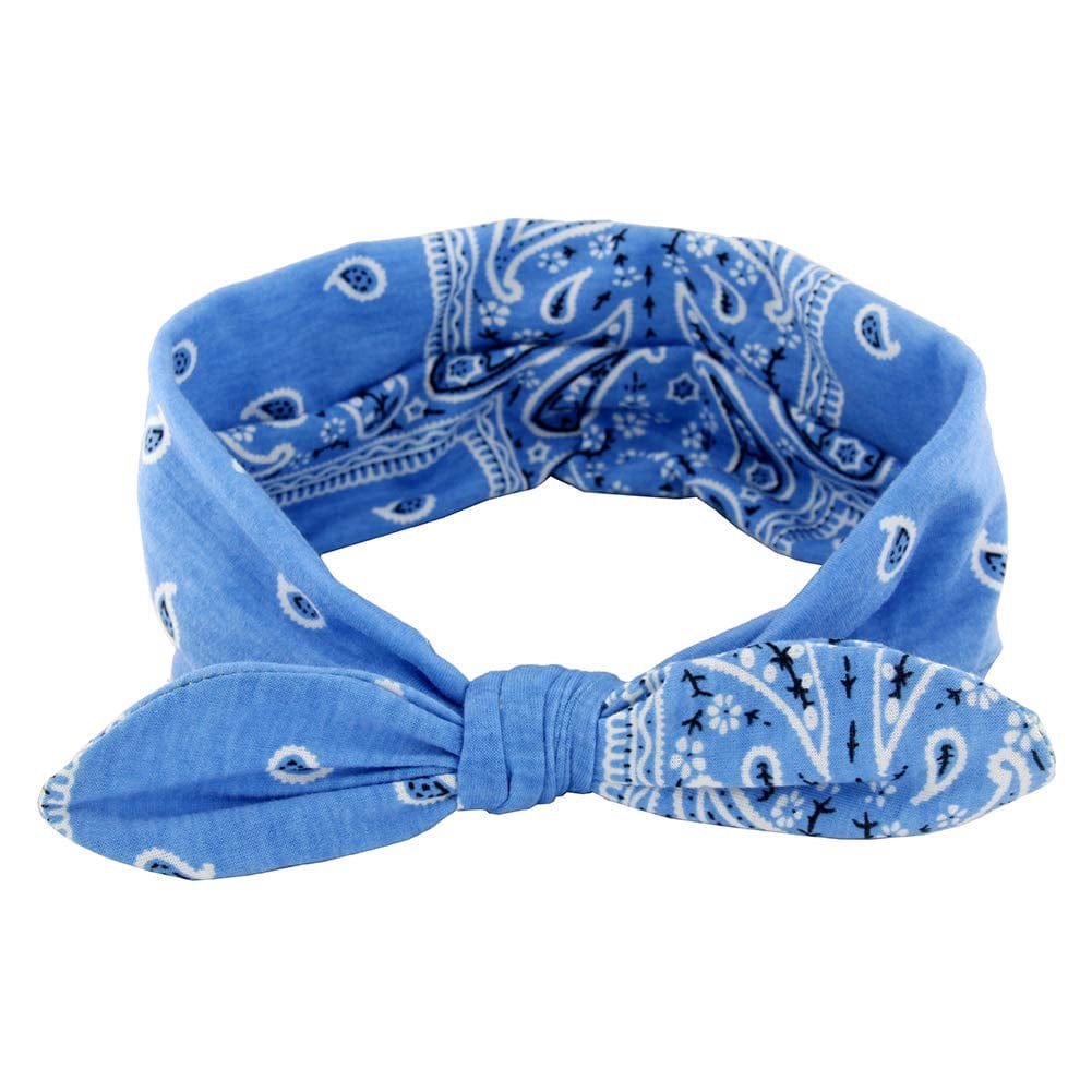 Yeshan Boho Bow Headbands for Women Vintage Paisley Bandana Flower Printed Hairband Elastic Rabbit Ear Head Wrap Cute Hair Accessories,Pack of 6 Apparel & Accessories > Clothing Accessories > Bandanas & Headties Yeshan   