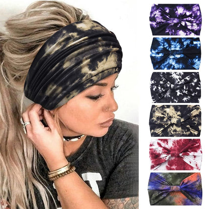 Yeshan Wide Bandana Headbands for Women Boho Bandeau Headbands Knot Hair Scarf Bands Stretch Floral Printed Non Slip Headbands Elastic Turban Head Wraps Thick African Headbands,Pack of 6 Apparel & Accessories > Clothing Accessories > Bandanas & Headties Yeshan No7(Tie dye colors 6 pcs)  